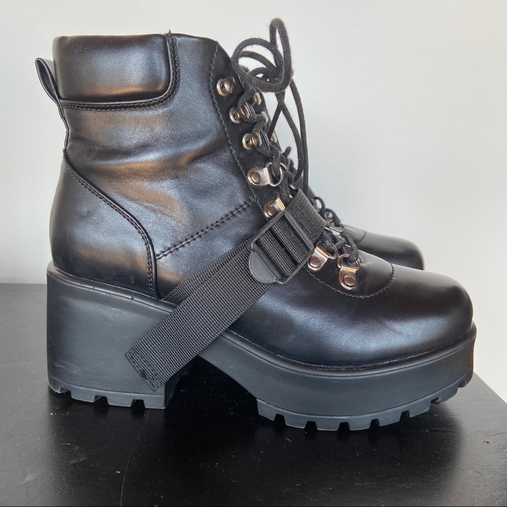 Black chunky booties